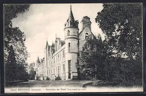 AK Mérignac, Château du Parc (vue prise du lac)