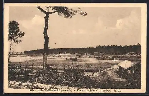 AK Lacanau-Ville, Vue sur la jetée et ses environs