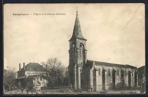 AK Couquèques, L`Église et le Château Gabillean