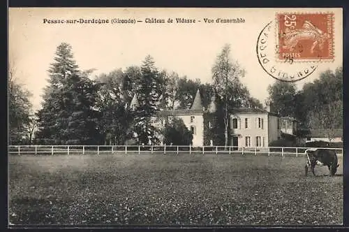 AK Pessac-sur-Dordogne, Château de Vidasse, Vue d`ensemble