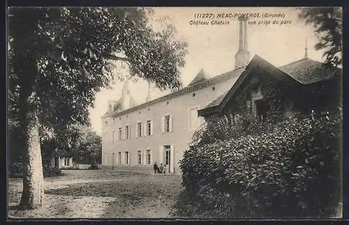 AK Néac-Pomerol, Château Chatain, vue prise du parc