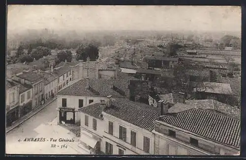 AK Ambarès, Vue générale des toits et rues du village