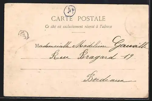 AK Aiguillon, Vue du Chemin de fer