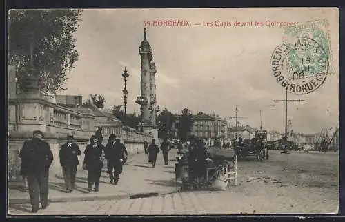 AK Bordeaux, Les Quais devant les Quinconces