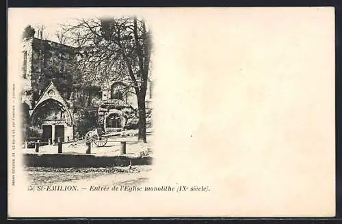 AK Saint-Émilion, Entrée de l`Église monolithe (IXe siècle)