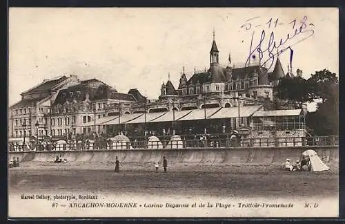 AK Arcachon, Casino Deganne et de la Plage avec Trottoir-Promenade