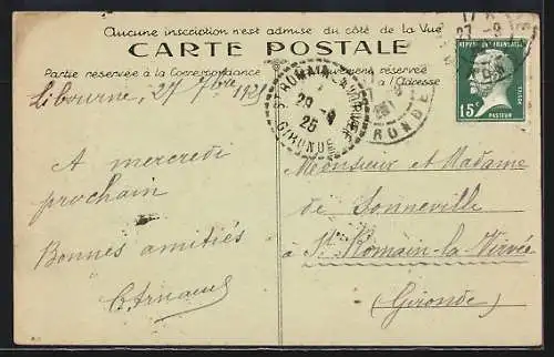 AK Libourne, Allées Souchet et promeneurs en hiver