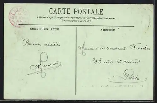 AK Arcachon, La Rue du Casino avec calèche et bâtiments historiques
