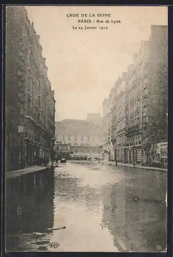 AK Paris, Crue de la Seine à la Rue de Lyon le 29 Janvier 1910