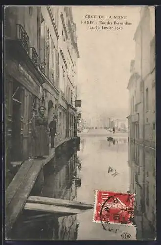 AK Paris, Crue de la Seine à la Rue des Bernardins, 30 Janvier 1910