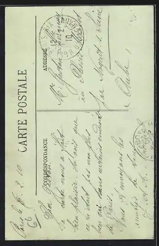 AK Paris, La Rue Lecourbe inondée durant les inondations de janvier 1910