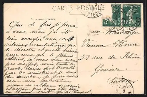 AK Paris, Inondation 1910, Les entrepôts de vins et spiritueux de Bercy