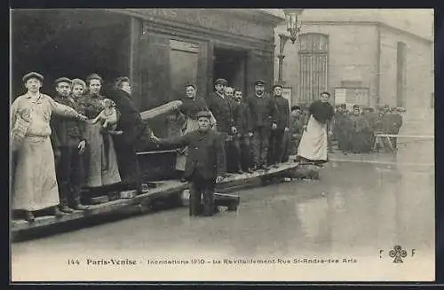 AK Paris, Inondations 1910, Le Revêtement Rue St-André-des-Arts