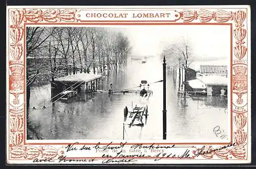 AK Bercy, Inondation à la Porte de la Gare avec voitures submergées