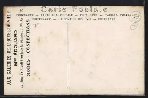 AK Paris, Service de bateaux Rue de Lille pendant la crue de la Seine janvier 1910