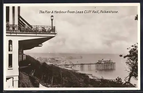 AK Folkestone, The Pier & Harbour from Leas Cliff Hall
