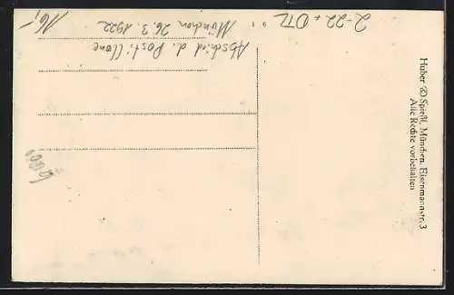 AK München, Abschied der Postillone 26.3.1922, Karlsplatz