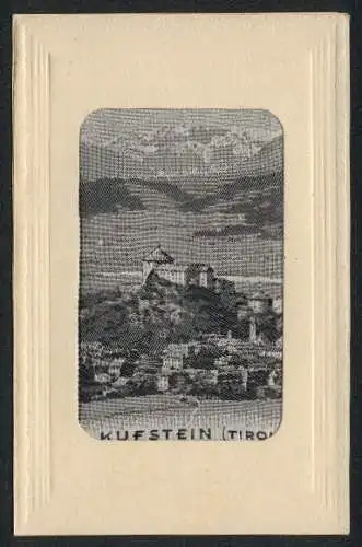 Seiden-AK Kufstein /Tirol, Totalansicht mit der Burg