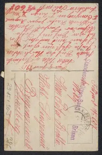 Mechanische-AK Österreich-Ungarn und Deutschland ziehen den Soldaten der Entente die Ohren lang, Propaganda 1. Weltkrieg