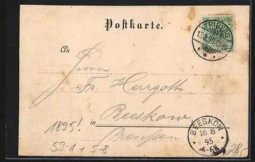 Vorläufer-Lithographie Drei Frauen in Schwarzwälder Tracht, 1895