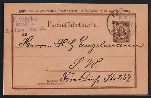 AK Berlin, Berl. Packetfahrt-A.-G., Private Stadtpost