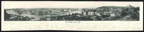 Klapp-AK Prag / Praha, Panorama-Ansicht der ganzen Stadt