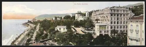 Klapp-AK San Remo, Royal Hotel und Küstenpanorama