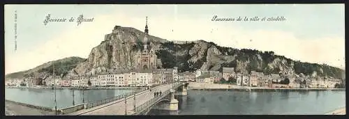 Klapp-AK Dinant, Panorama de la ville et citadelle