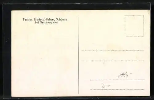 AK Schönau bei Berchtesgaden, Hotel Pension Hochwaldlehen