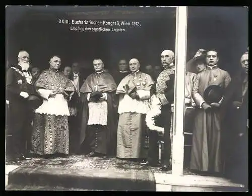 Riesen-AK XXIII. Eucharistischer Kongress in Wien 1912, Empfang der päpstlichen Legaten, Bürgermeister Josef Neumayer