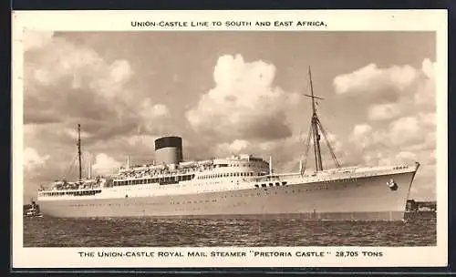 AK The Union-Castle Royal Mail Steamer Pretoria Castle, Passagierschiff