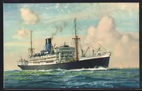 AK Passagierschiff S.S. Antenor auf hoher See, The Blue Funnel Line