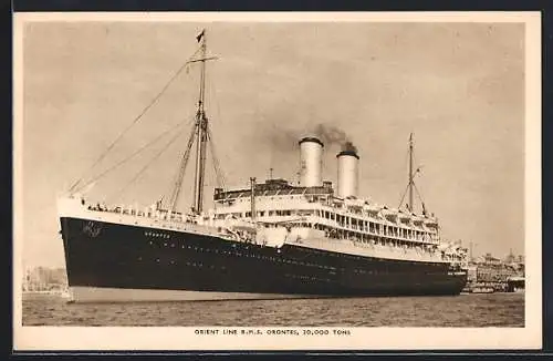 AK Orient Liner R.M.S. Orontes in Küstennähe, Passagierschiff