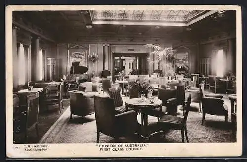 AK Passagierschiff Empress of Australia, First Class Lounge
