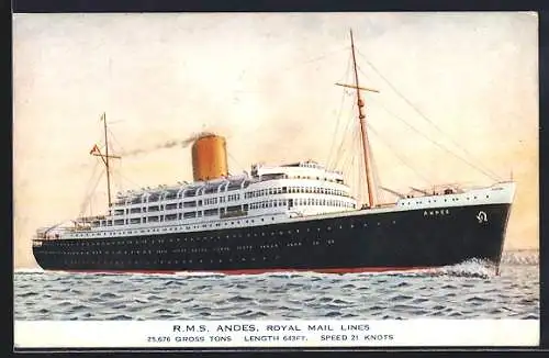 AK Passagierschiff RMS Andes der Royal Mail Lines