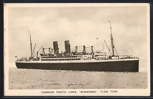 AK Passagierschiff Minnedosa auf hoher See, Canadian Pacific Liner