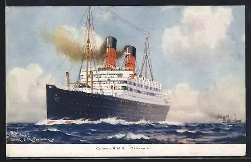 Künstler-AK Passagierschiff RMS Carmania der Cunard Line