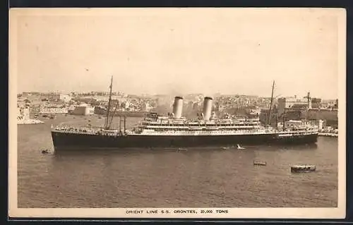 AK Passagierschiff S.S. Orontes beim Ablegen, Orient Line