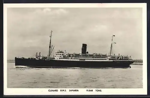 AK Passagierschiff RMS Samaria vor der Küste, Cunard Liner