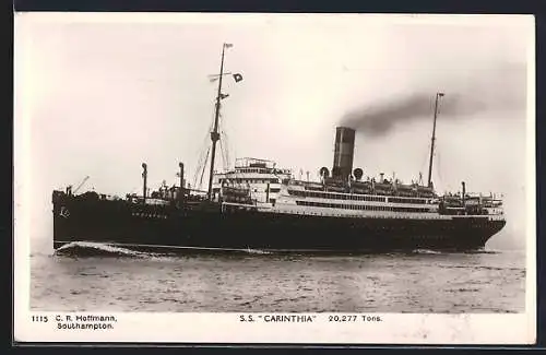 AK Passagierschiff S.S. Carinthia in voller Fahrt
