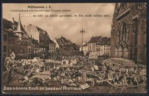 AK Mülhausen, Deutschen Truppen werfen französische Truppen aus der Stadt