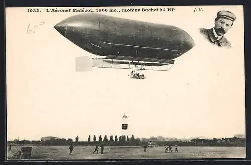 AK Französischer Zeppelin Malécot kurz nach dem Start