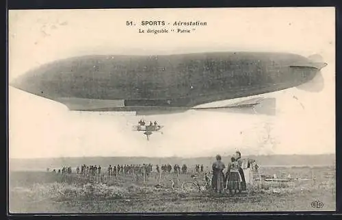 AK Aèrostation Le dirigeable Patrie, Zeppelin