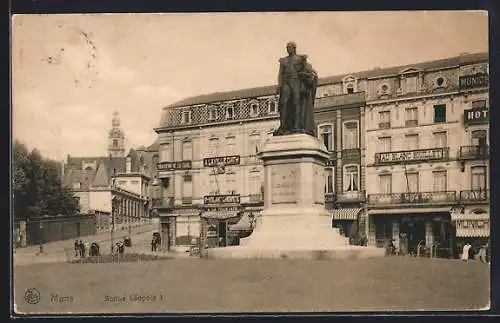 AK Mons, Statue de Léoplod ler, Munich Hotel
