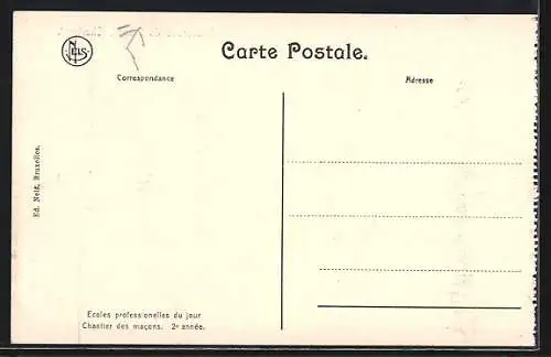 AK Charleroi, Universite du Travail, Ecole professionelle du jour, Chantier des macons