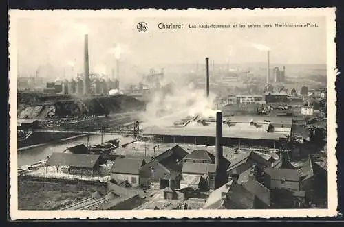 AK Charleroi, Les hauts-fourneaux et les usines vers Marchienne-au-Pont