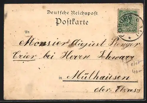 Lithographie Kassel-Wilhelmshöhe, Schloss, Cascaden, Fontaine, Löwenburg