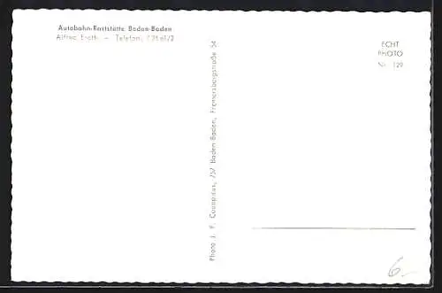 AK Baden-Baden-Sandweier, Autobahn-Raststätte Baden-Baden
