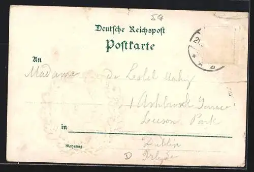 AK Erinnerung an die grosse Kaiser-Parade, Portrait des Kaiserpaares