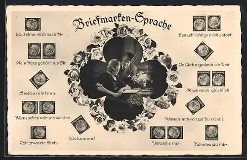 AK Briefmarkensprache, Bleibe mit treu